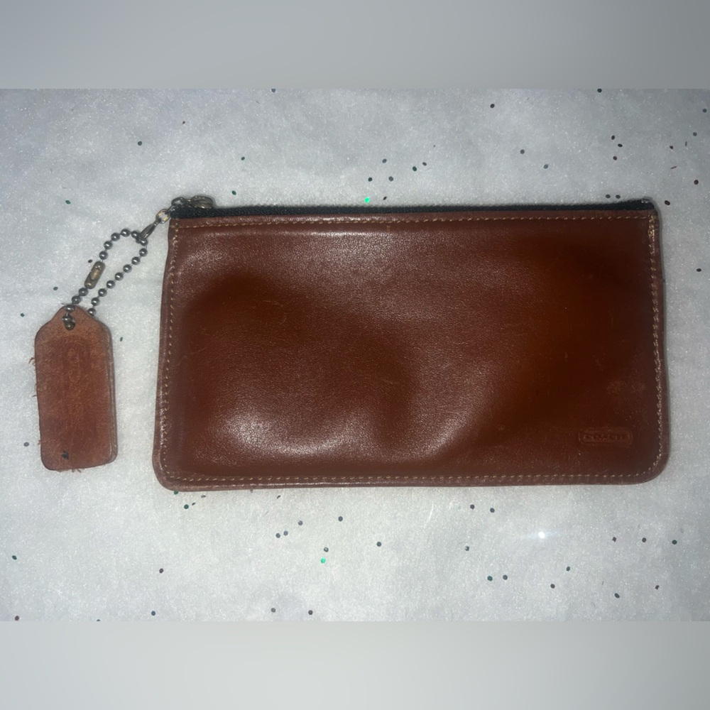 Coach Brown Leather Wristlet